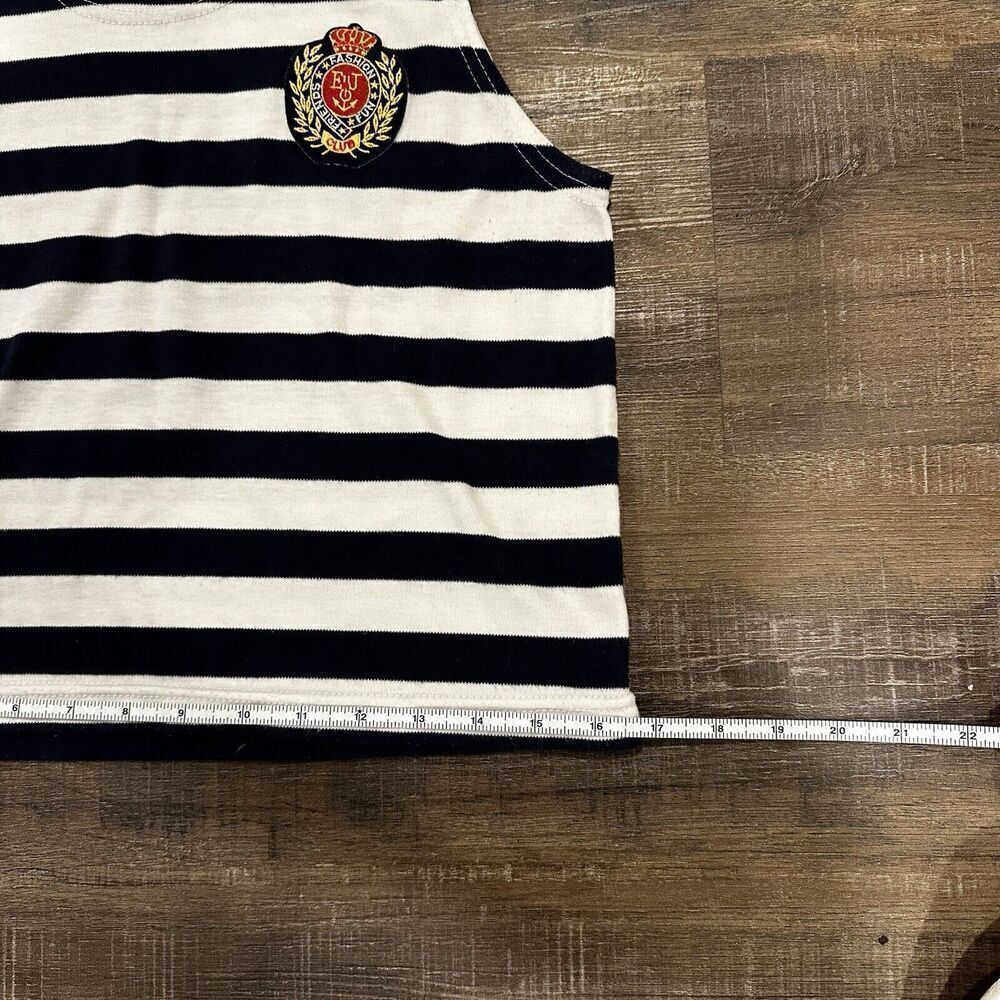 EJ Gitano Eva Joia Rene Dabah Vintage 80's Navy Blue White Tank Top Shirt L - Picture 6 of 11